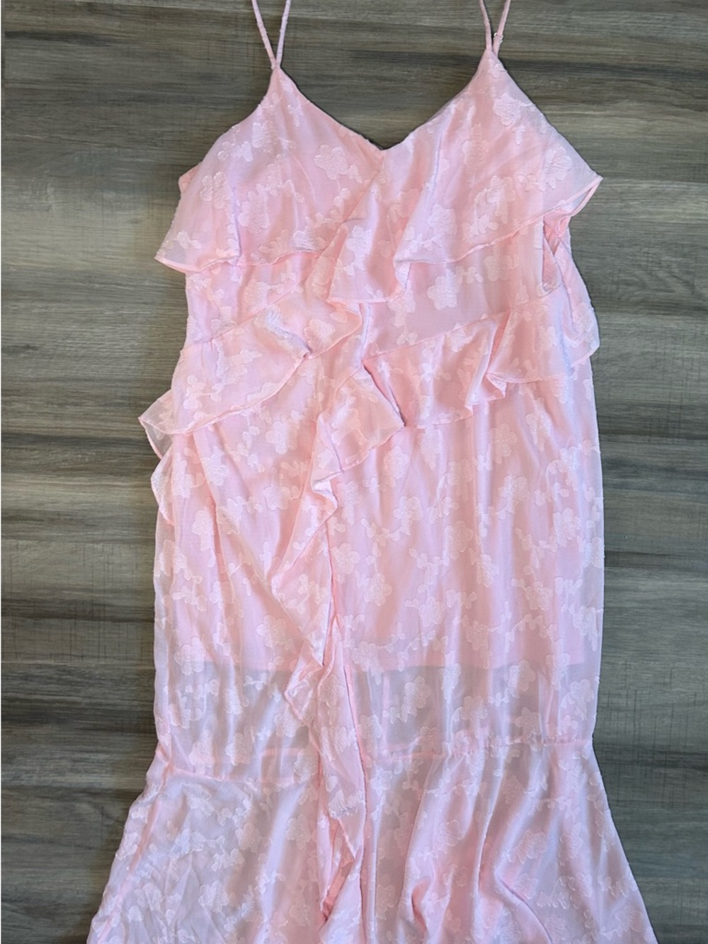 wild fable Pink Floral Ruffle Maxi Dress